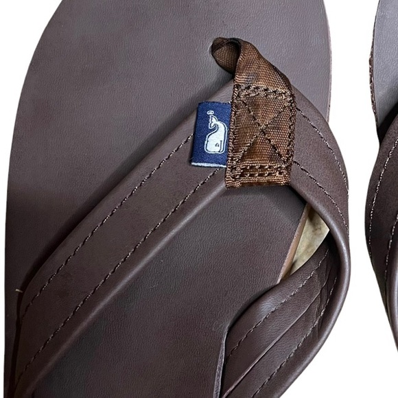 VINEYARD VINES Contoured Leather Flip Flops - Picture 2 of 7